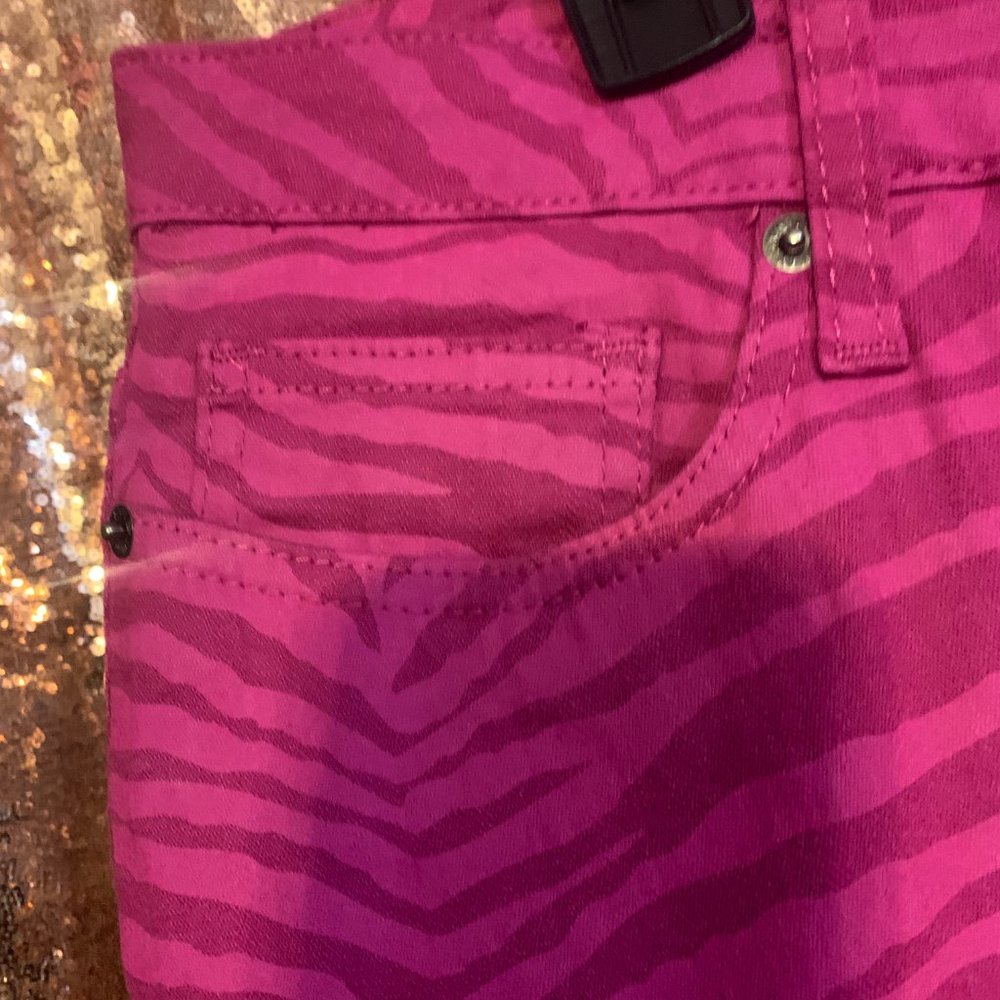 Ashley Stewart Pink Zebra Print Stretch Jeans – Plus Size - Picture 4 of 5